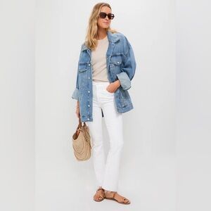Mother The Weekender Fray White Denim Jeans, Fairest of Them All